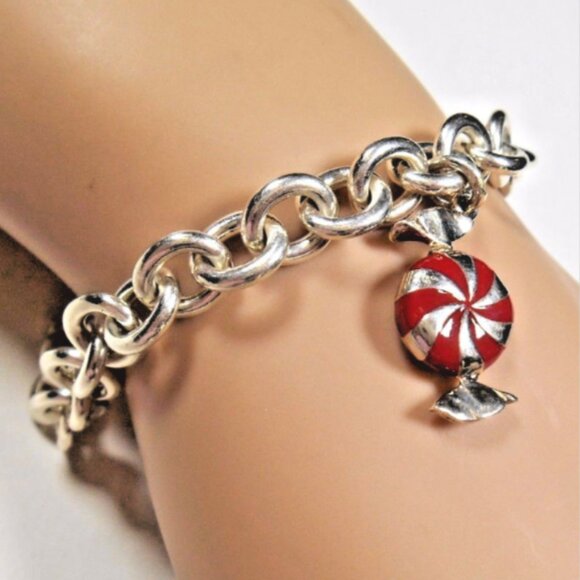 Tiffany & Co 1837 Round Lock Charm Pendant (Opens) Link Bracelet Sterling Silver - Picture 5 of 5